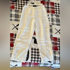 EUC Ankle length linen white  pants- 0P
